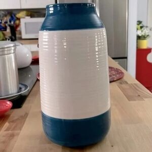 NEW Ceramic BLUE AND WHITE VASE 11" X 4"